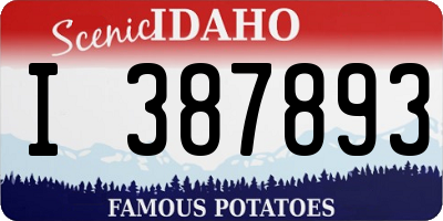 ID license plate I387893