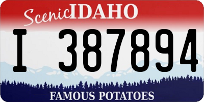 ID license plate I387894