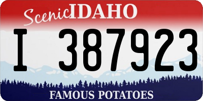 ID license plate I387923