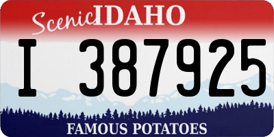 ID license plate I387925