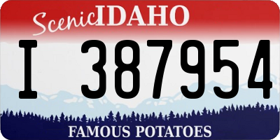 ID license plate I387954