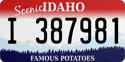 ID license plate I387981