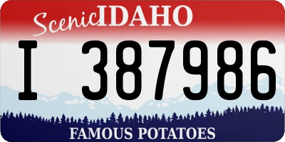 ID license plate I387986