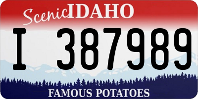 ID license plate I387989