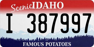 ID license plate I387997