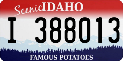 ID license plate I388013