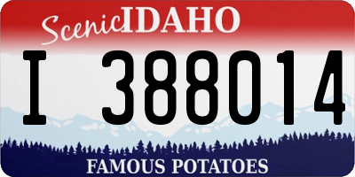 ID license plate I388014
