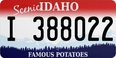 ID license plate I388022