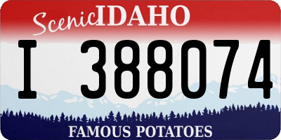 ID license plate I388074