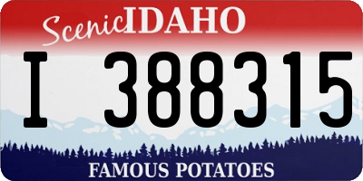 ID license plate I388315