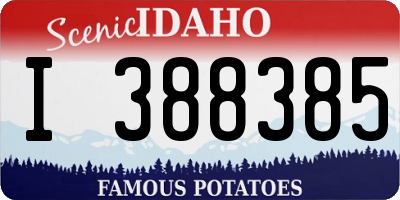 ID license plate I388385