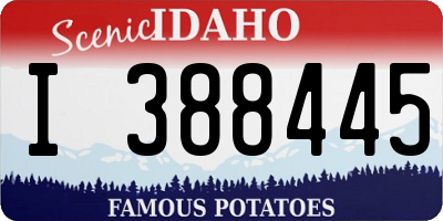 ID license plate I388445