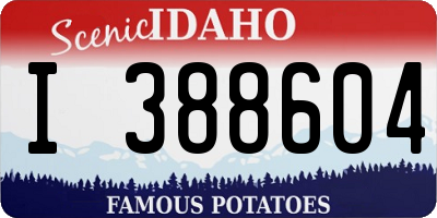 ID license plate I388604