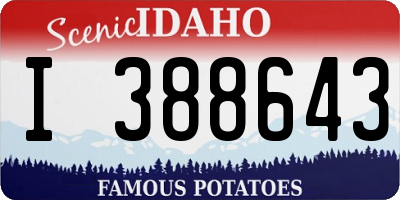 ID license plate I388643