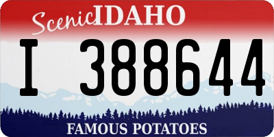 ID license plate I388644