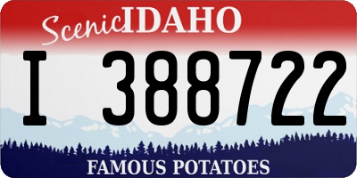 ID license plate I388722