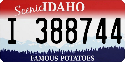 ID license plate I388744