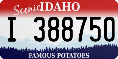 ID license plate I388750