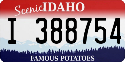 ID license plate I388754