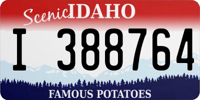 ID license plate I388764