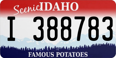 ID license plate I388783