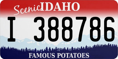 ID license plate I388786
