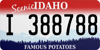 ID license plate I388788