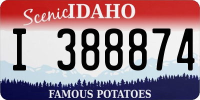 ID license plate I388874