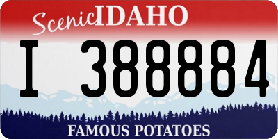 ID license plate I388884