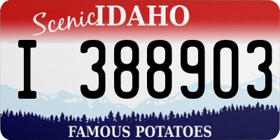 ID license plate I388903