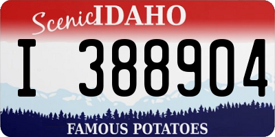 ID license plate I388904