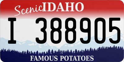 ID license plate I388905