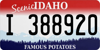 ID license plate I388920