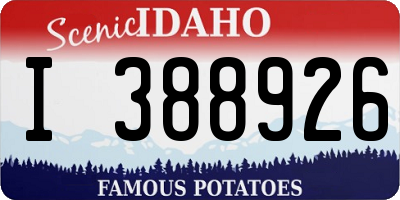 ID license plate I388926