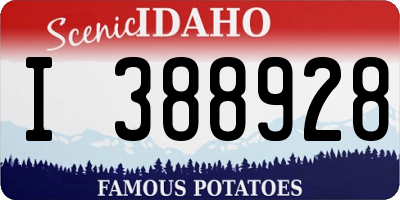 ID license plate I388928