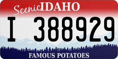 ID license plate I388929