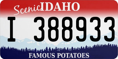 ID license plate I388933