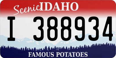 ID license plate I388934