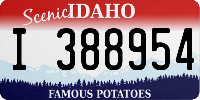 ID license plate I388954
