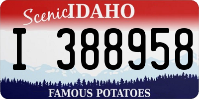 ID license plate I388958