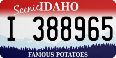 ID license plate I388965