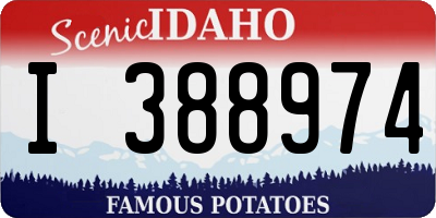 ID license plate I388974