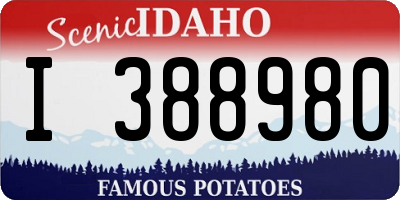 ID license plate I388980