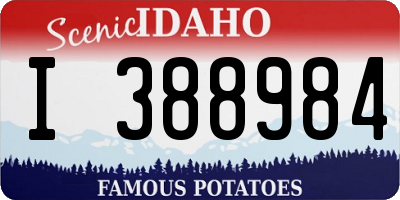 ID license plate I388984