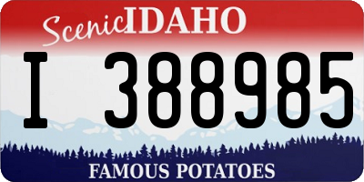ID license plate I388985