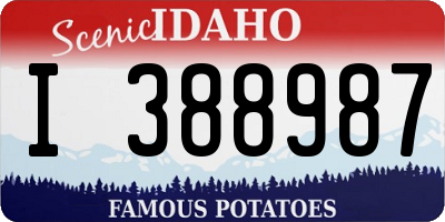 ID license plate I388987