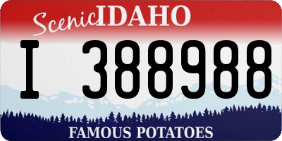 ID license plate I388988