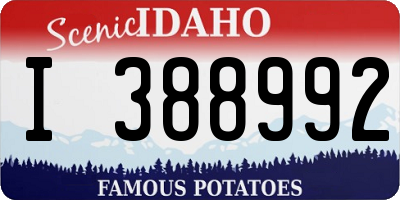 ID license plate I388992