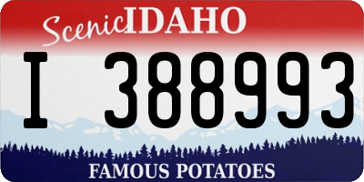 ID license plate I388993