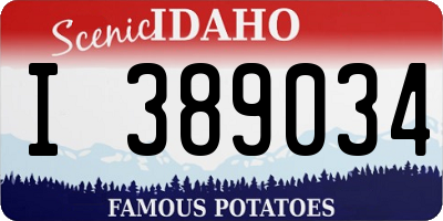 ID license plate I389034